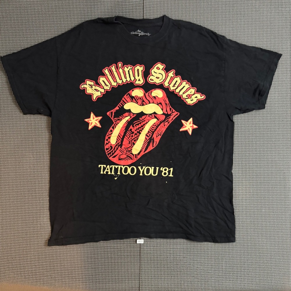 Rolling Stones Tattoo You '81 Graphic T-Shirt Black Tag 1X Licensed Rock Tee